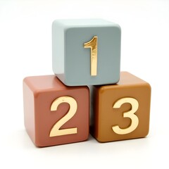 Orange green blue colorful blocks first second third mathematical learning
