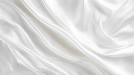 Obraz premium Silky White Fabric with Flowing Waves: Elegant Background for High-End Design Projects