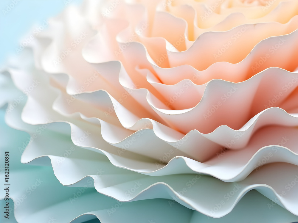 Poster delicate arrangement, abstract layers creating textured depth and visual harmony in a serene pastel 