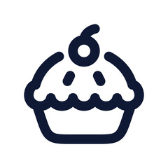  Decorated Cupcake Icon Minimalist Line Art Sweet Treat for Parties Bakeries