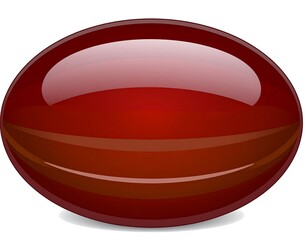 Shiny red capsule or pill, isolated on white background for medical use