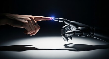 Human and Robotic Connection with Spark of Technology.