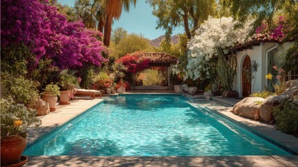 Amazing pool Secret garden retreat secluded private pool hidden behind blooming flora ultimate privacy sanctuary