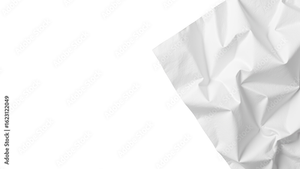 Poster crumpled white fabric creates textured background, adding depth and interest to any design. soft fol