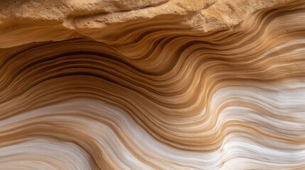 Obraz premium Stunning layers of sandstone formations showcasing natural waves and colors in a serene desert landscape