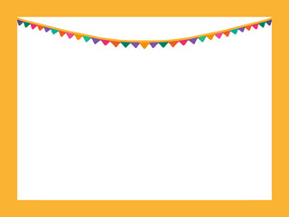 Fototapeta premium Frame illustration of mexico color and glag ornament 