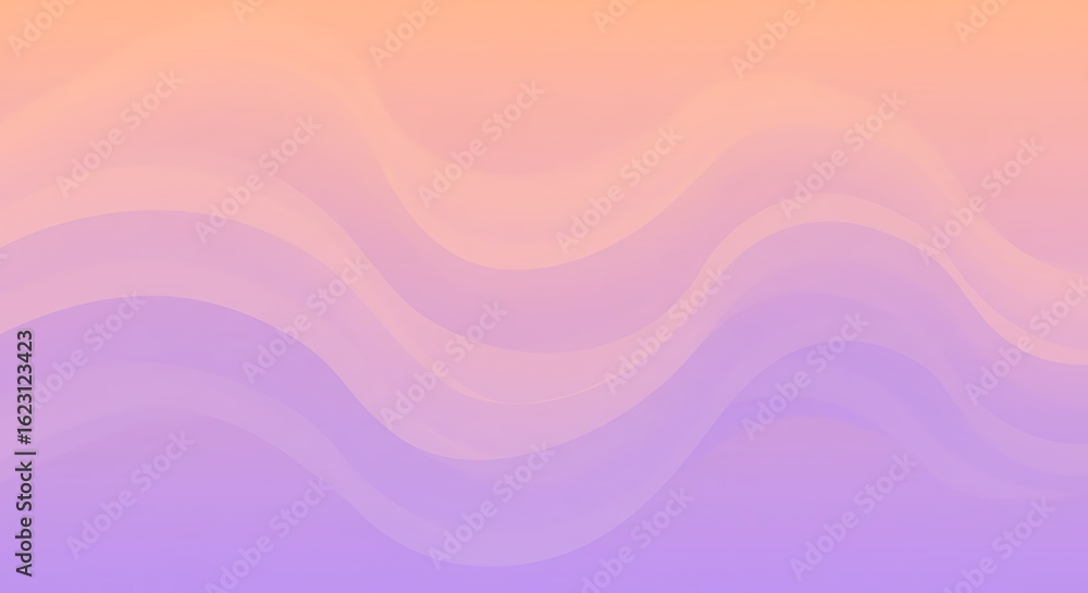 Aufkleber soft pastel gradient background with a smooth wavy pattern. ethereal abstract illustration in peach 