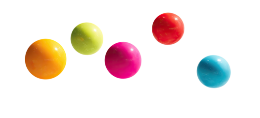 Colorful, glossy spheres against a black background