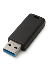Black usb flash drive with transparent background, data storage device