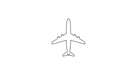 Simple Airplane Line Art Clean Vector Illustration of an Aircraft