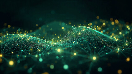 Neural flow network analytics innovation in an abstract futuristic setting with different streams.