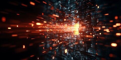 Dynamic Tunnel of Abstract Data and Light Beams Representing Digital Connectivity