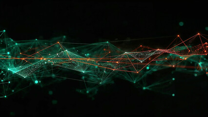 Neural flow network analytics innovation in an abstract futuristic setting with different streams.