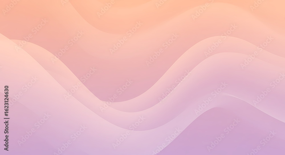 Poster abstract background with soft flowing waves in a pastel peach and purple gradient. modern fluid art 