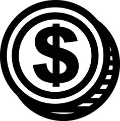 Dollar coin line art icon