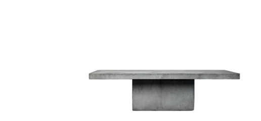Gray concrete low rectangular table