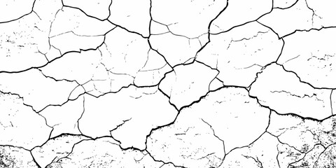 modern black and white scratch and cracks grunge texture dust and distressed wall pattern white background..

