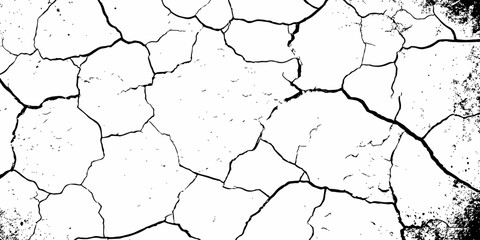 modern black and white scratch and cracks grunge texture dust and distressed wall pattern white background..

