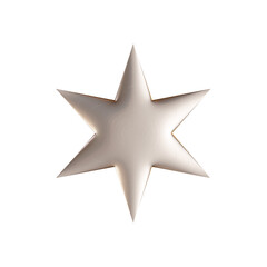 3D eight-pointed metallic star on transparent background — sleek abstract shape with polished texture, modern emblem design for futuristic visuals