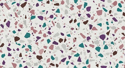 Colorful terrazzo pattern with stone chips. Abstract concept for modern interior design and decorative backgrounds.