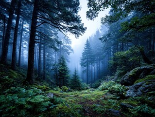 Obraz premium Misty forest path (17)