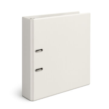 White binder standing on transparent background for office organization