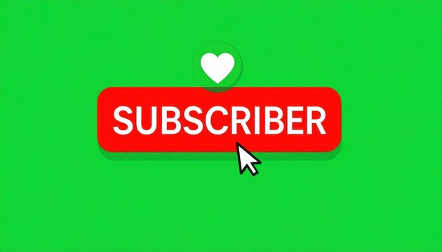 Red subscribe button on green background - Powered by Adobe