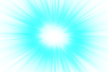 Obraz premium Sun Rays Overlay, Cyan Glowing Sunburst Light Effect, Bright Shine Flare Isolated on Transparent Background for Modern Design and Visual Effects