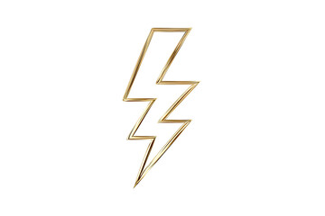 Gold lightning bolt graphic against black background