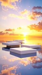 Minimalist Podium Background for Product Display – Modern 3D Stand on Neutral Backdrop