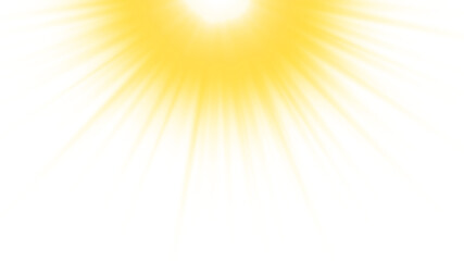 Obraz premium Spiky Yellow Sunburst Overlay, Centered Radiant Light Burst with Sharp Rays, Isolated on Transparent Background for Dynamic Design and Visual Effects