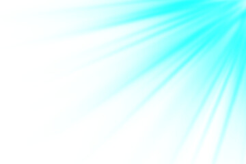 Cyan Sun Rays Overlay, Bright Blue Sunburst Light Effect with Soft Glow, Isolated on Transparent Background for Futuristic Design and Digital Art