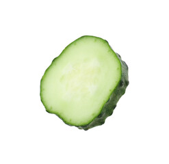 Slice of fresh cucumber isolated on white
