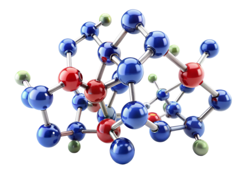 Abstract molecule model isolated on white background