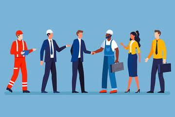 Diverse professional team collaboration and agreement vector illustration