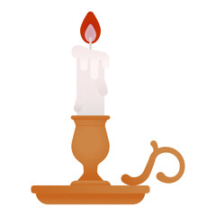 Halloween vintage Candle Flat Desigh Vector Illustration