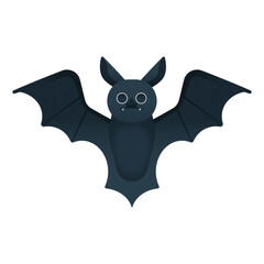 Halloween Cute Flying Bat Flat Design Vector Illustration