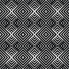 Intricate Geometric Pattern of Interlocking Squares and Diagonal Lines A Captivating Dance of Black and White