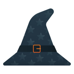 Halloween Witch hat Flat Design Vector Illustration