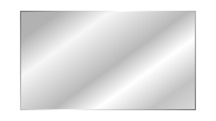 Transparent shiny glass panel. Clear glossy glass plate with realistic light glare and reflection, suitable for laptop, TV screen or display mockups. PNG transparent background.