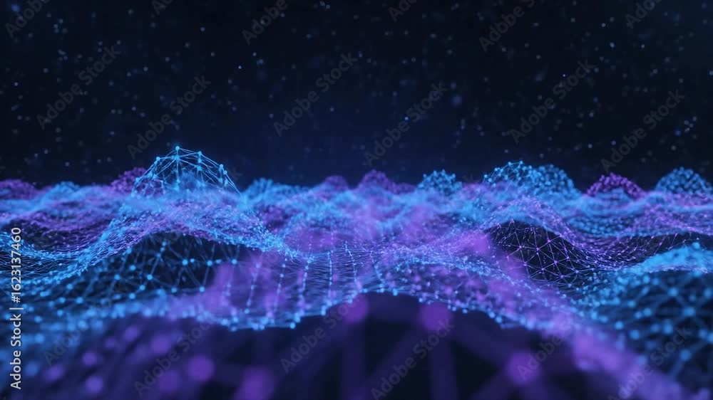 Aufkleber abstract digital landscape data visualization network connection futuristic technology background an