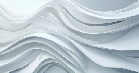Obraz premium Abstract white waves create a smooth, modern texture for design and artistic purposes.
