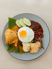 Nasi Lemak with curry chicken
