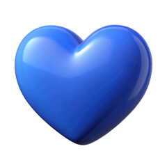 blue heart isolated on transparent white background, clipping path