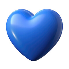 blue heart isolated on transparent white background, clipping path