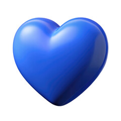 blue heart isolated on transparent white background, clipping path