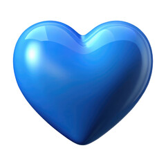 blue heart isolated on transparent white background, clipping path