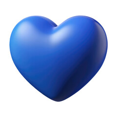 blue heart isolated on transparent white background, clipping path