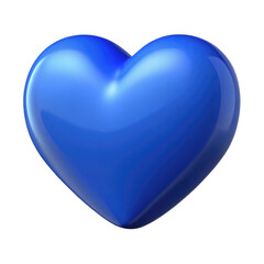 blue heart isolated on transparent white background, clipping path