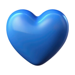 blue heart isolated on transparent white background, clipping path